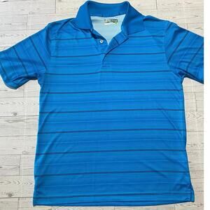 Pro Tour CoolPlay Golf Polo Men’s Size M Blue Striped Short Sleeve Shirt